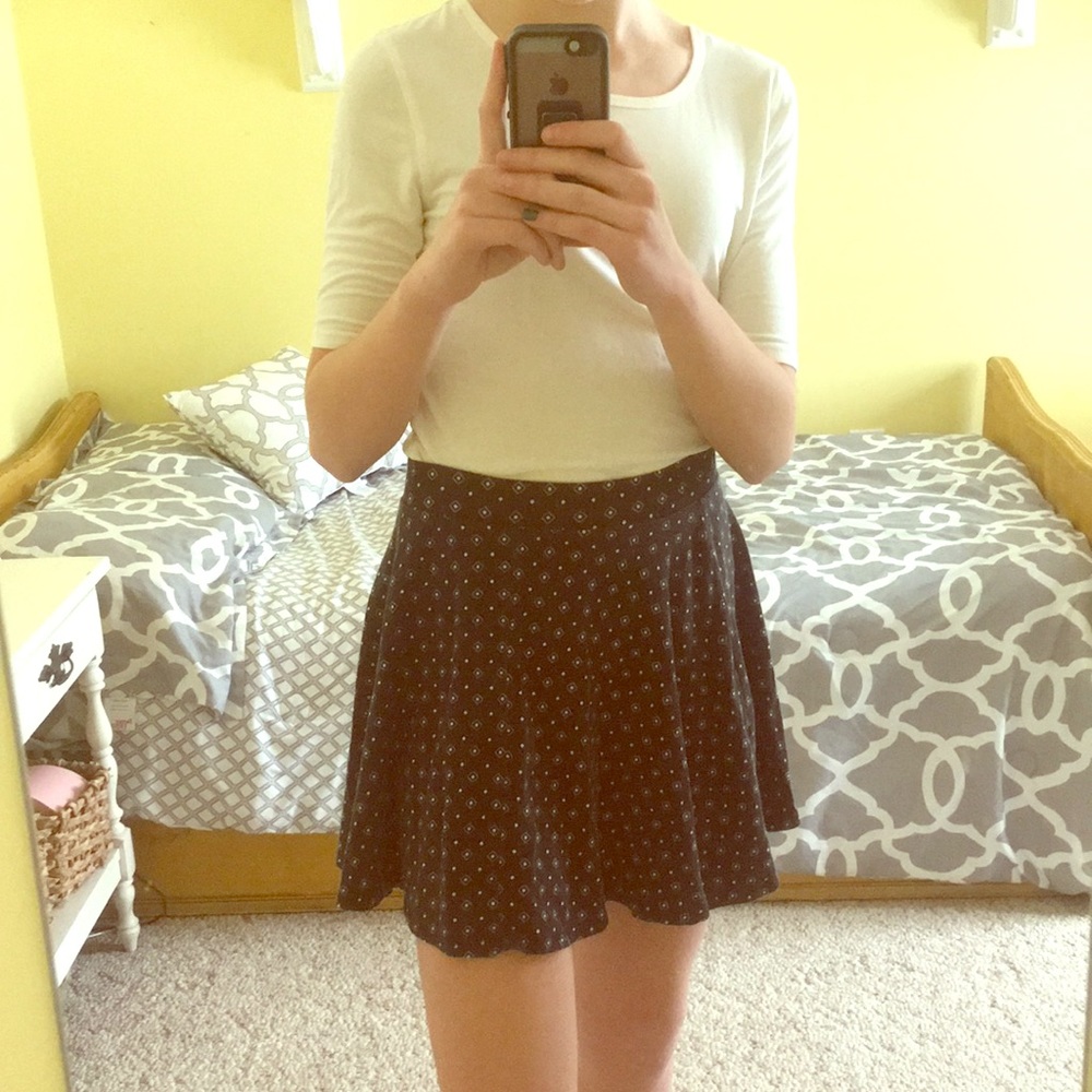 Black Patterned Skirt